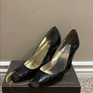 Elegant Black Peep-Toe Heels